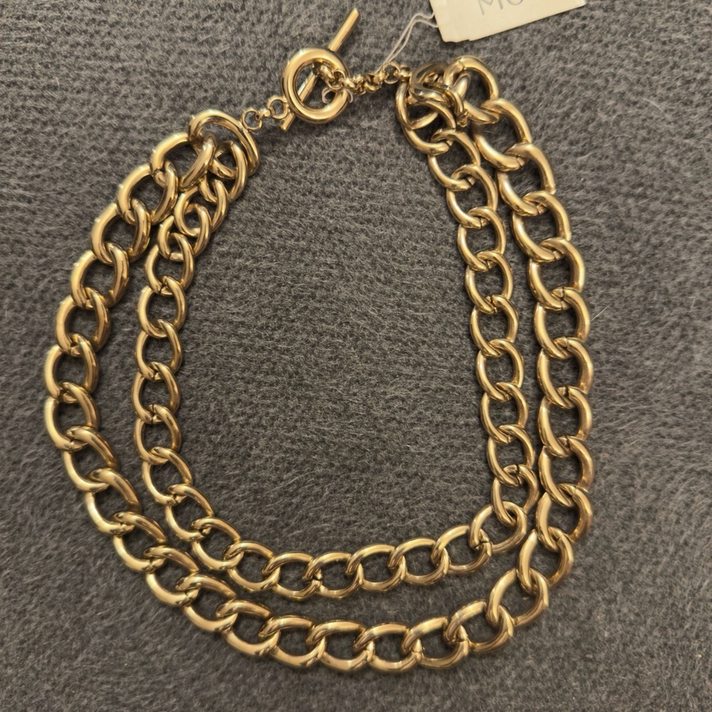 Monet short two-tiered gold-toned chain necklace new with tags